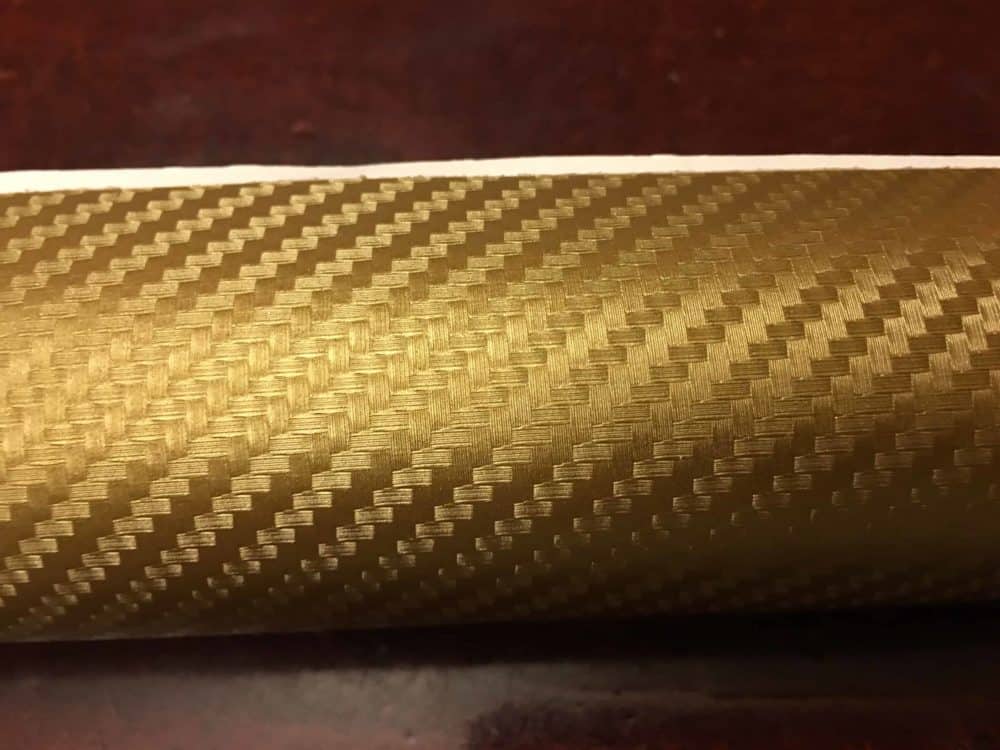 Gold Carbon Fiber Texture Vinyl Wrap Sticker Decal Film Sheet - 12"X60" - Image 2