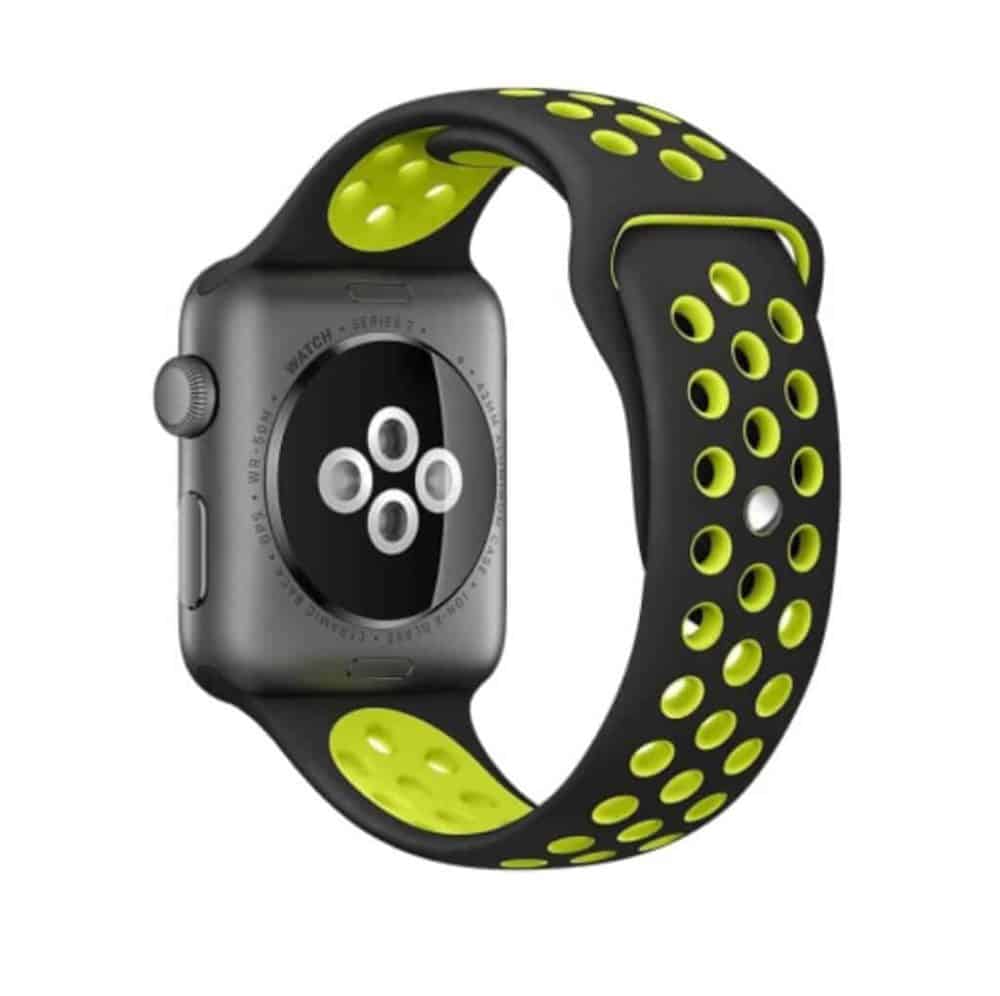 Apple Watch Band Black + Yellow for Apple Watch 38mm 40mm 41mm or 42 44 45mm Replacement Strap for Series 7 6 5 4 3 2 1