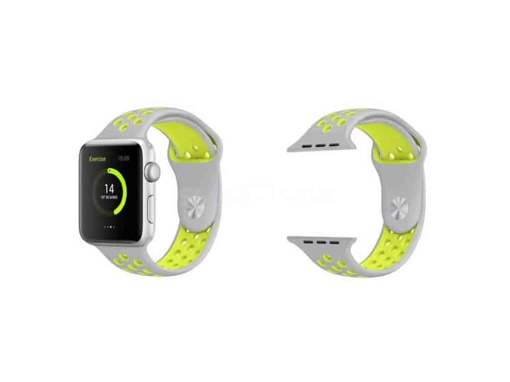 Apple Watch Band Grey + Yellow for Apple Watch 38mm 40mm 41mm or 42 44 45mm Replacement Strap for Series 7 6 5 4 3 2 1