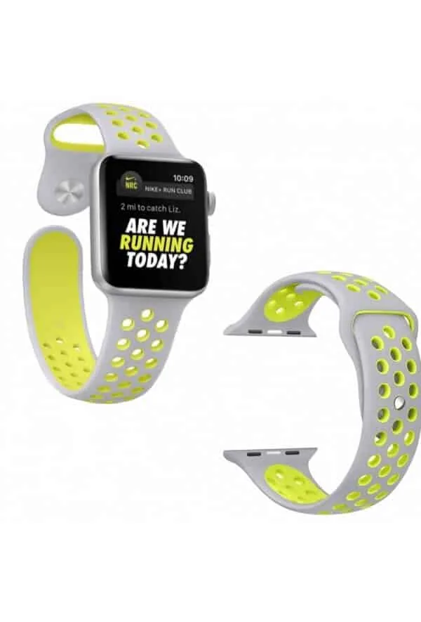 Apple Watch Band Grey + Yellow for Apple Watch 38mm 40mm 41mm or 42 44 45mm Replacement Strap for Series 7 6 5 4 3 2 1 - Image 3