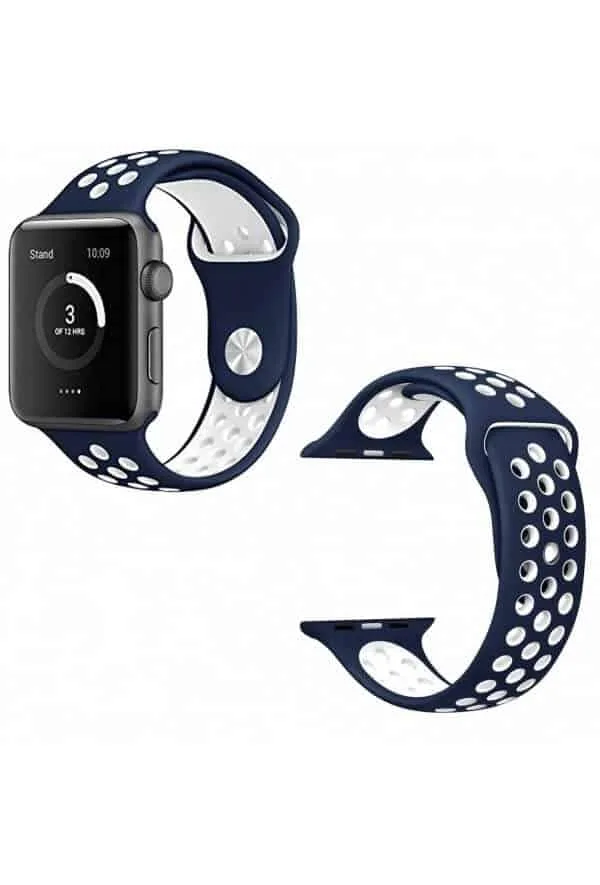 Apple Watch Band Nike Dark + White for Apple Watch 38mm 40mm 41mm or 42 44 45mm Replacement Strap for Series 7 6 5 4 3 2 1 - Image 2