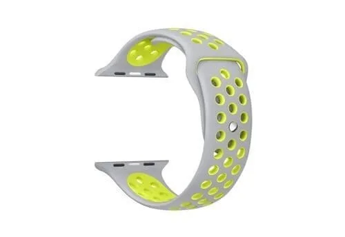 Apple Watch Band Grey + Yellow for Apple Watch 38mm 40mm 41mm or 42 44 45mm Replacement Strap for Series 7 6 5 4 3 2 1 - Image 2