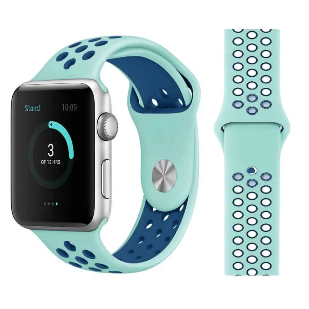 Apple Watch Band Green + Blue for Apple Watch 38mm 40mm 41mm or 42 44 45mm Replacement Strap for Series 7 6 5 4 3 2 1