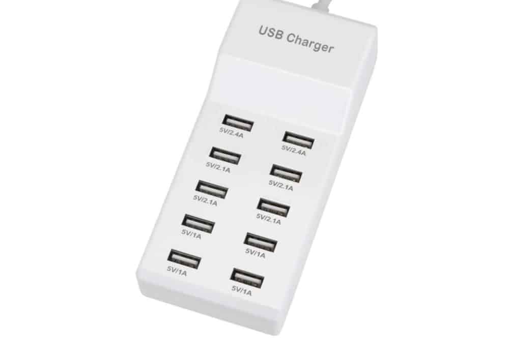 5V 2.4A/2.1A/1A 10-Port USB Charger Adapter - Image 2