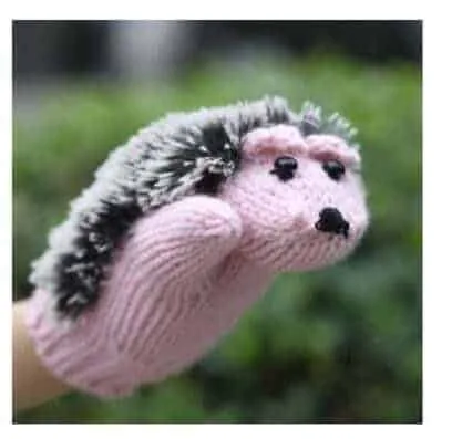 Winter Lovely Cartoon Mouse Knitting Lady Mittens Warm Cartoon Hedgepig Full Finger Gloves (Pink) - Image 2