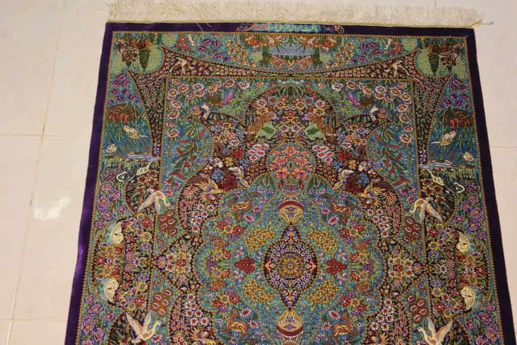 Carpet Genuine 100% Silk Handmade, Qum Sherif, Iran (size 100cmx150cm) - CPT04 - Image 3