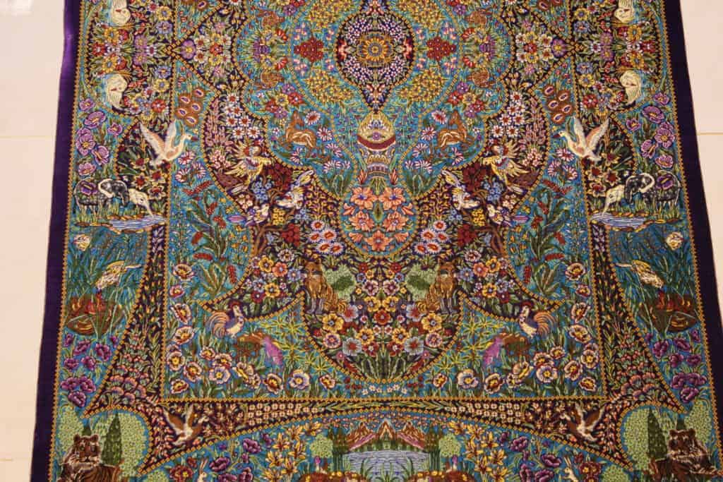 Carpet Genuine 100% Silk Handmade, Qum Sherif, Iran (size 100cmx150cm) - CPT04 - Image 4