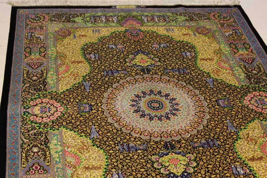 Carpet Genuine 100% Silk Handmade Kashaan, Iran (size 135cmx220cm) - CPT21