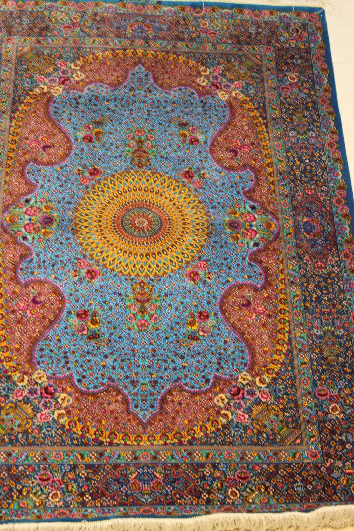 Carpet Genuine 100% Silk Handmade, Qum Sherif, Iran (size 100cmx150cm) - CPT06 - Image 4