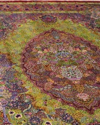 Carpet Genuine 100% Silk Handmade Kashaan, Iran (size 135cmx220cm) - CPT23