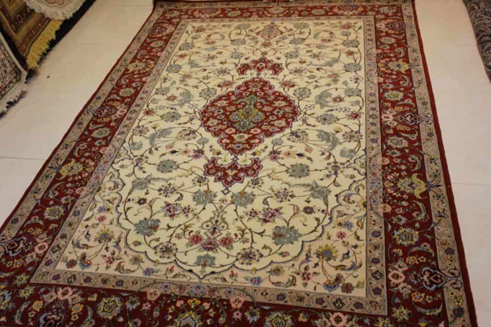 Carpet Genuine 50% Silk, 50% Wool, Handmade,  Asfahan, Iran (size 110cmx150cm) - CPT51 - Image 3