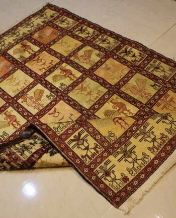Carpet Genuine 100% Silk Cotton Mixed, Handmade,  Iran (size 130cmx200cm) - CPT74