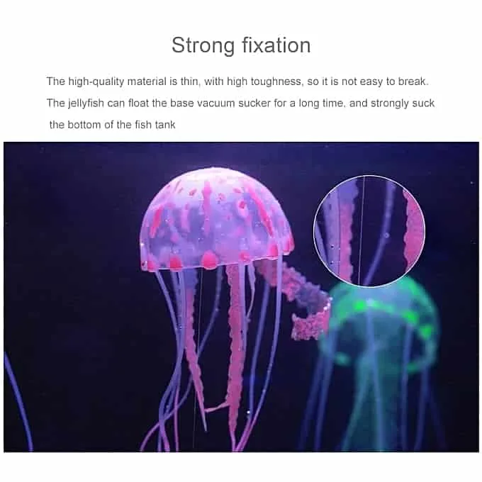 Aquarium Articles Decoration Silicone Simulation Fluorescent Sucker Jellyfish, Size: 10*23cm (Blue) - Image 5