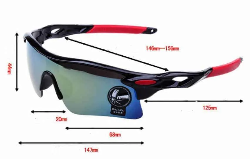 Outdoor Cycling Sports Sunglasses Explosion-proof (Black+Blue) - Image 2