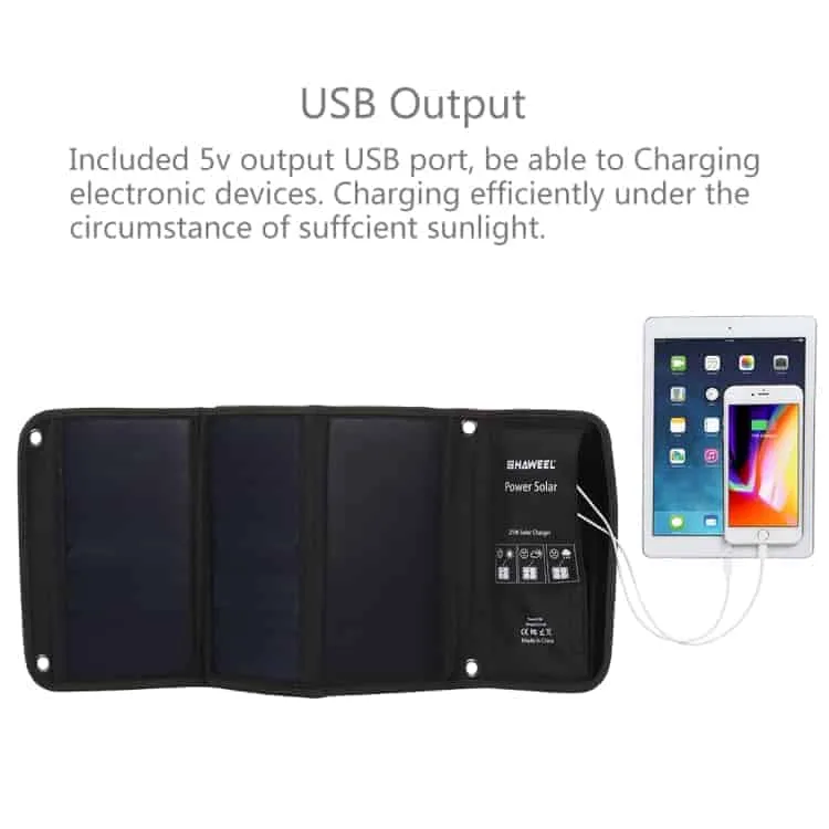 Foldable Solar Panel Charger with Dual USB Ports 21W (HAWEEL) - Image 4