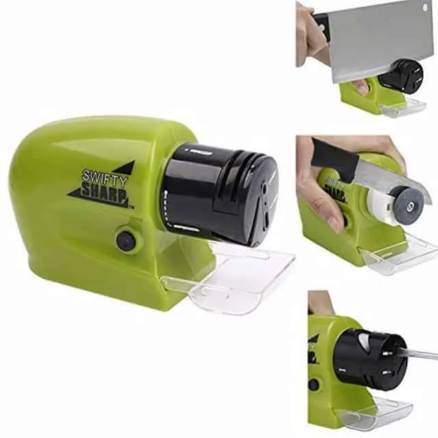 Cordless Electric Knife Sharpener with Catch Tray (Green) from Swifty Sharp