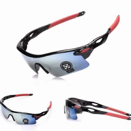 Outdoor Cycling Sports Sunglasses Explosion-proof (Black+Blue)