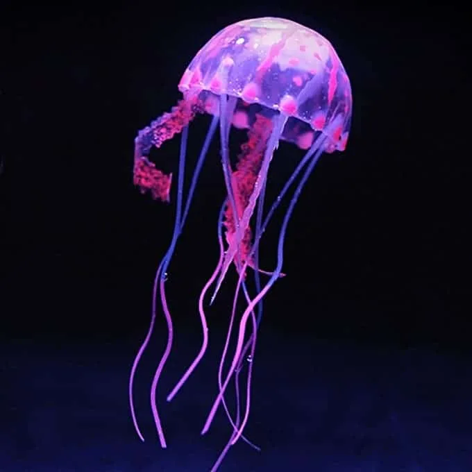 Aquarium Articles Decoration Silicone Simulation Fluorescent Sucker Jellyfish, Size: 10*23cm (Blue) - Image 4