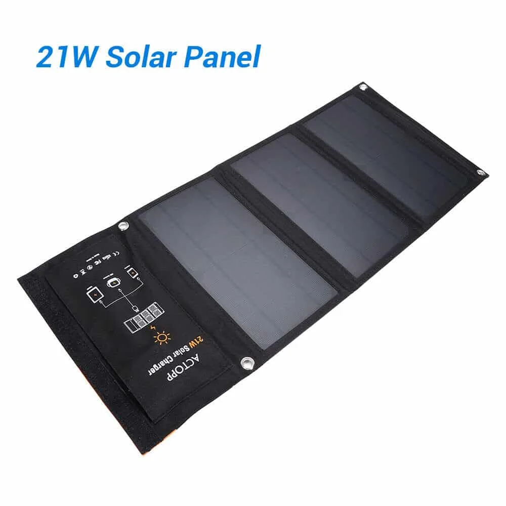 Foldable Solar Panel Charger with Dual USB Ports 21W (HAWEEL) - Image 2