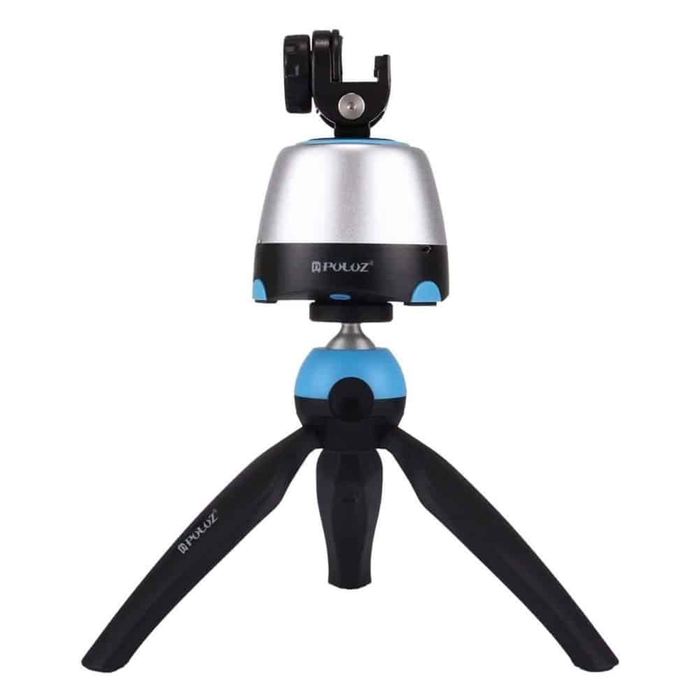 360 Degree Rotation Panoramic Head + Tripod Mount + GoPro Clamp + Phone Clamp with Remote Controller for Smartphones, GoPro, DSLR Cameras from PULUZ Electronic (Blue)