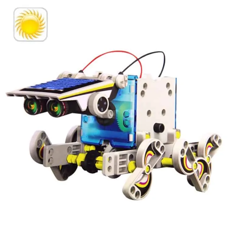 14 in 1 DIY Solar Powered Robot Plastic Block Assembling Puzzle - Image 2