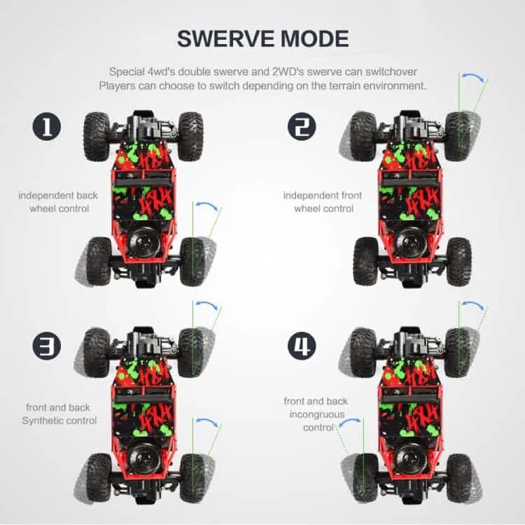 X Power S-001 1:18 Mini 2.4G 4WD RC Crawler Off Road Car, 130 Strong Magnetic Carbon Brush Motor (Green) - Image 11