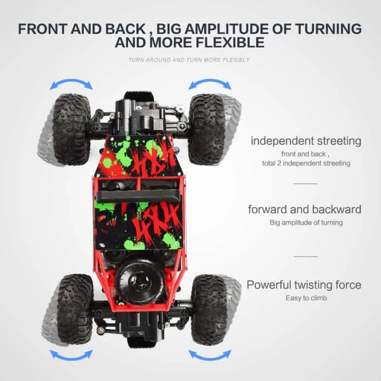 X Power S-001 1:18 Mini 2.4G 4WD RC Crawler Off Road Car, 130 Strong Magnetic Carbon Brush Motor (Green) - Image 12