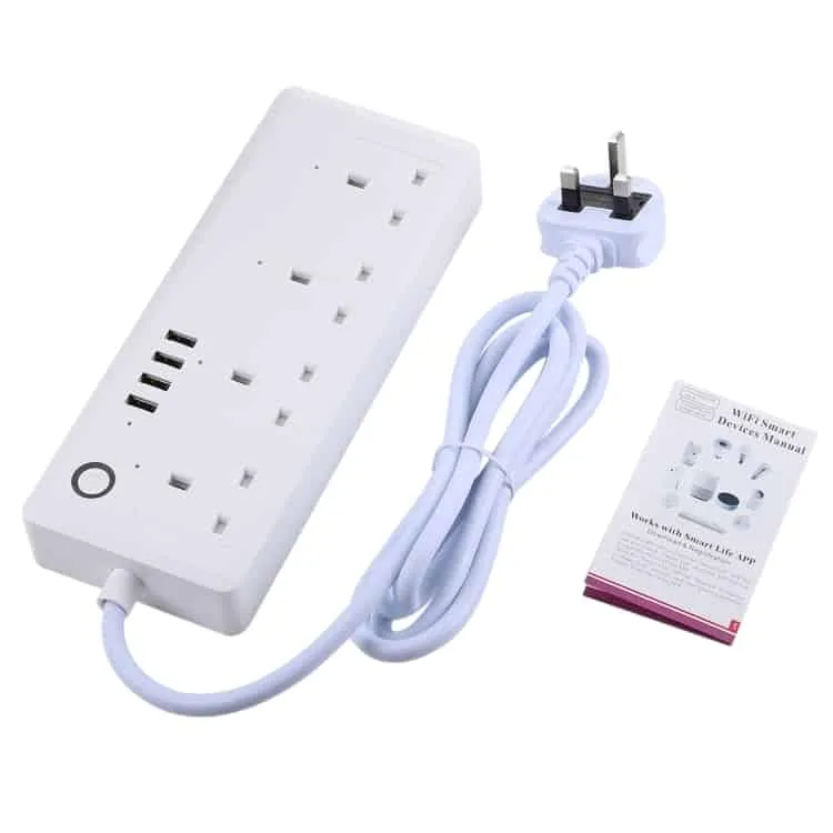 4 USB Ports and 4 x UK Plug Jack 13A Max Output WiFi Remote Control Smart Power Socket - Image 5