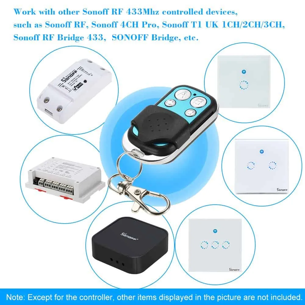 Sonoff Control Key 433MHz Remote Control 4-Channel Wireless Smart RF Control Electric Gate Door Smart Remote Fob Controller - Image 7