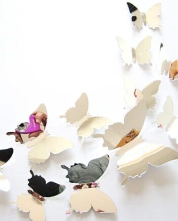 أصالة ديكور المنزل PC 3D Mirror Surface Butterfly Wall Paste- اللون الأخضر