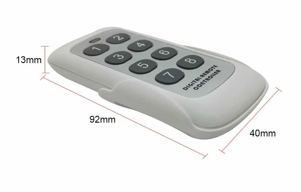 Universal Wireless 433Mhz RF Learning Code Digital Remote Controller Transmitter 8 Channels Buttons Keypad ASK PT2262 1527/2240 - Image 2