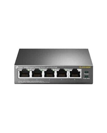 TP-Link 5-Port محول PoE لسطح المكتب جيجابت مع 4 منافذ TL-SG1005P
