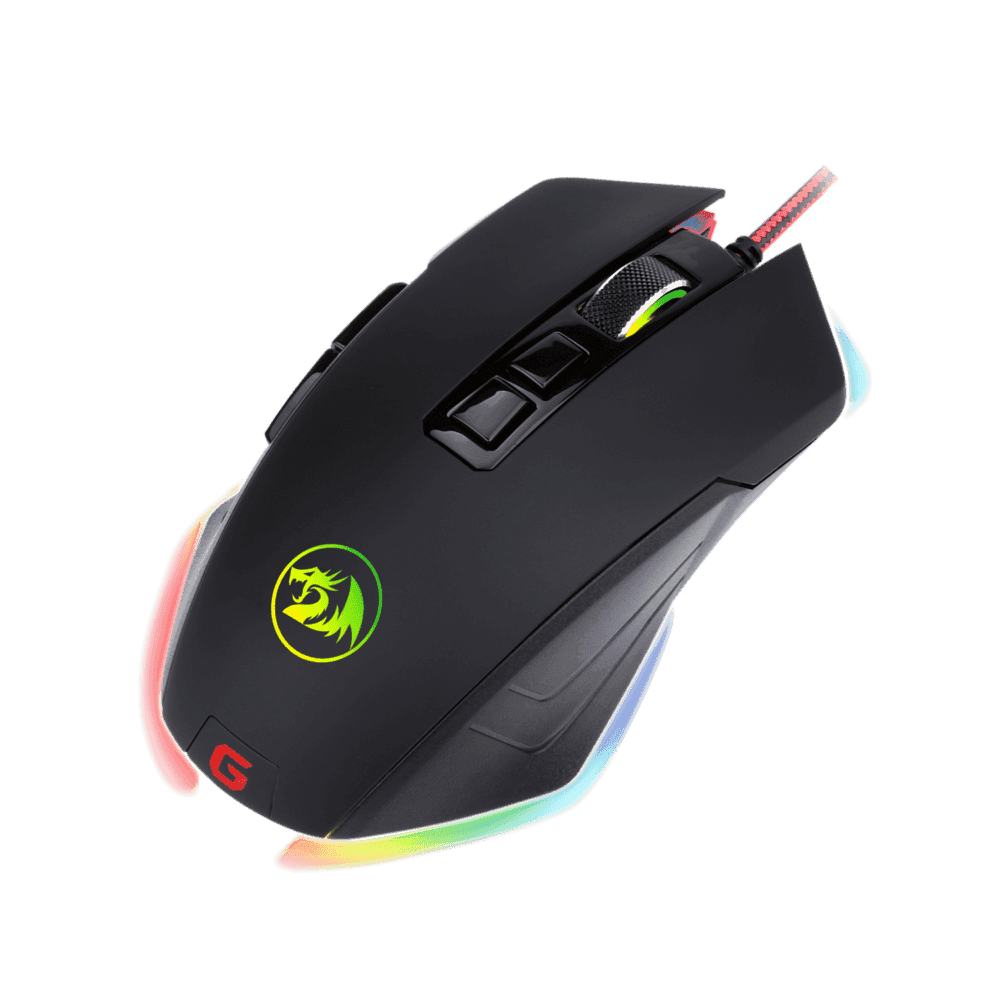 ماوس ألعاب Redragon M715 DAGGER عالي الدقة قابل للبرمجة مع 7 أوضاع إضاءة خلفية RGB