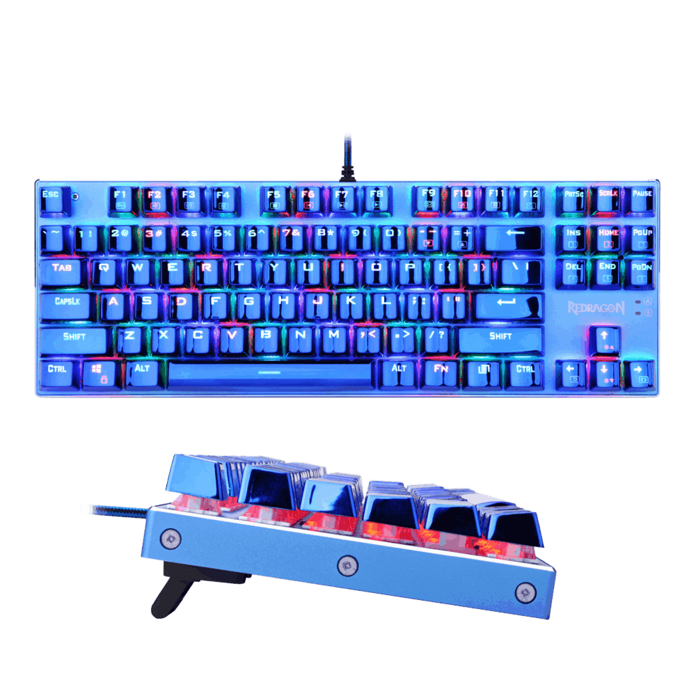 Redragon K566B-RGB Mechanical Gaming Keyboard, RGB Backlit, Blue Switches, Solid durable All Aluminum Construction, Stylish Metallic Blue Electroplated Keys and Base, 87 Standard keys - Image 6