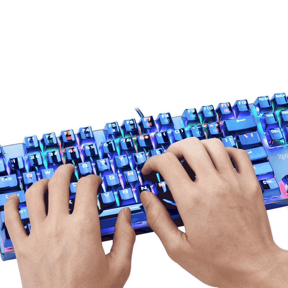 Redragon K566B-RGB Mechanical Gaming Keyboard, RGB Backlit, Blue Switches, Solid durable All Aluminum Construction, Stylish Metallic Blue Electroplated Keys and Base, 87 Standard keys - Image 8