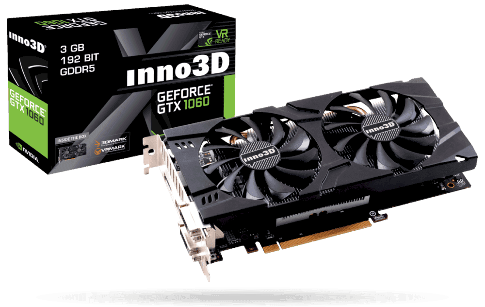 INNO3D GEFORCE RTX 1060 TWIN X2 (1506 ميجا هرتز / 8 جيجابت في الثانية) 3 جيجا بايت GDDR5 192 بت DVI مزدوج + HDMI / DP