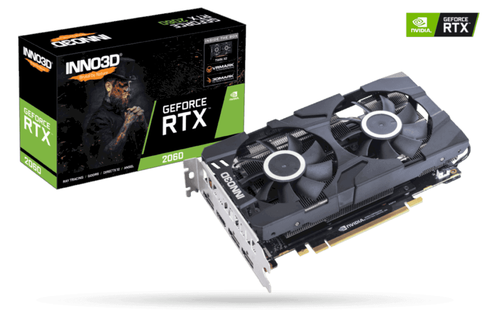 INNO3D GEFORCE RTX 2060 TWIN X2 (1680 ميجا هرتز / 14.0 جيجابت في الثانية) 6 جيجابايت ، GDDR6 / 192 بت / DPx3 + HDMI / VA23 / D18Z6710