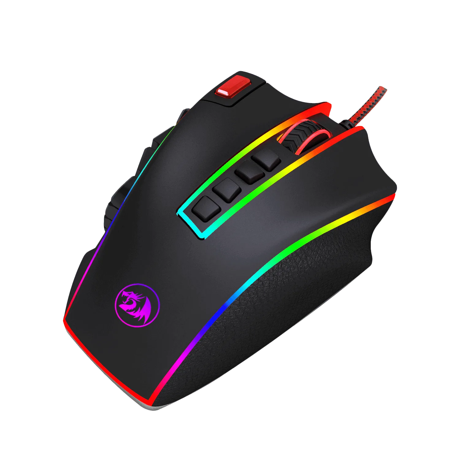 Redragon M990 Legend 24000 DPI High-Precision Programmable Laser Gaming Mouse for PC, MMO FPS, 16 Side Buttons, 5 Programmable User Profiles, 5 LED Lighting Modes (Black) - Image 2