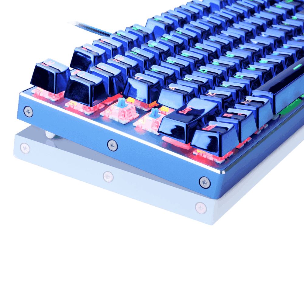 Redragon K566B-RGB Mechanical Gaming Keyboard, RGB Backlit, Blue Switches, Solid durable All Aluminum Construction, Stylish Metallic Blue Electroplated Keys and Base, 87 Standard keys - Image 3