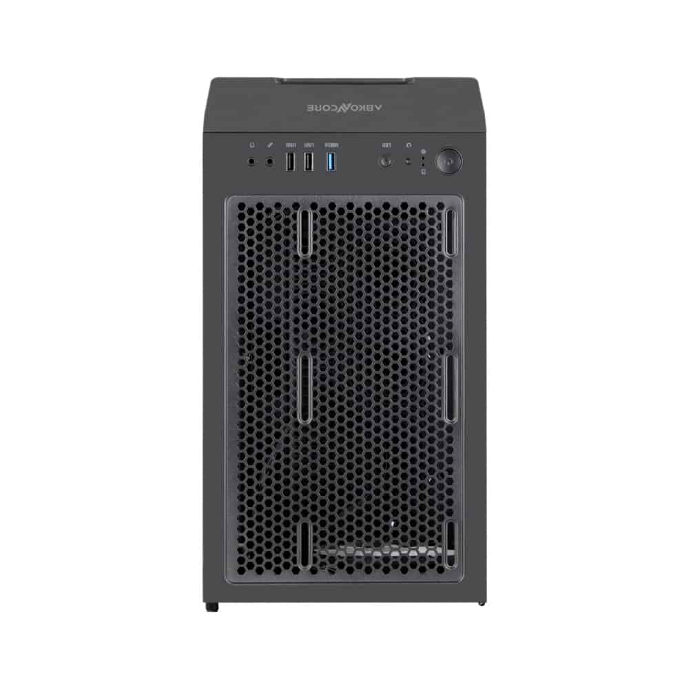 ⁦ABKONCORE C550M Mini Tower Case طلاء أسود⁩ - الصورة ⁦13⁩
