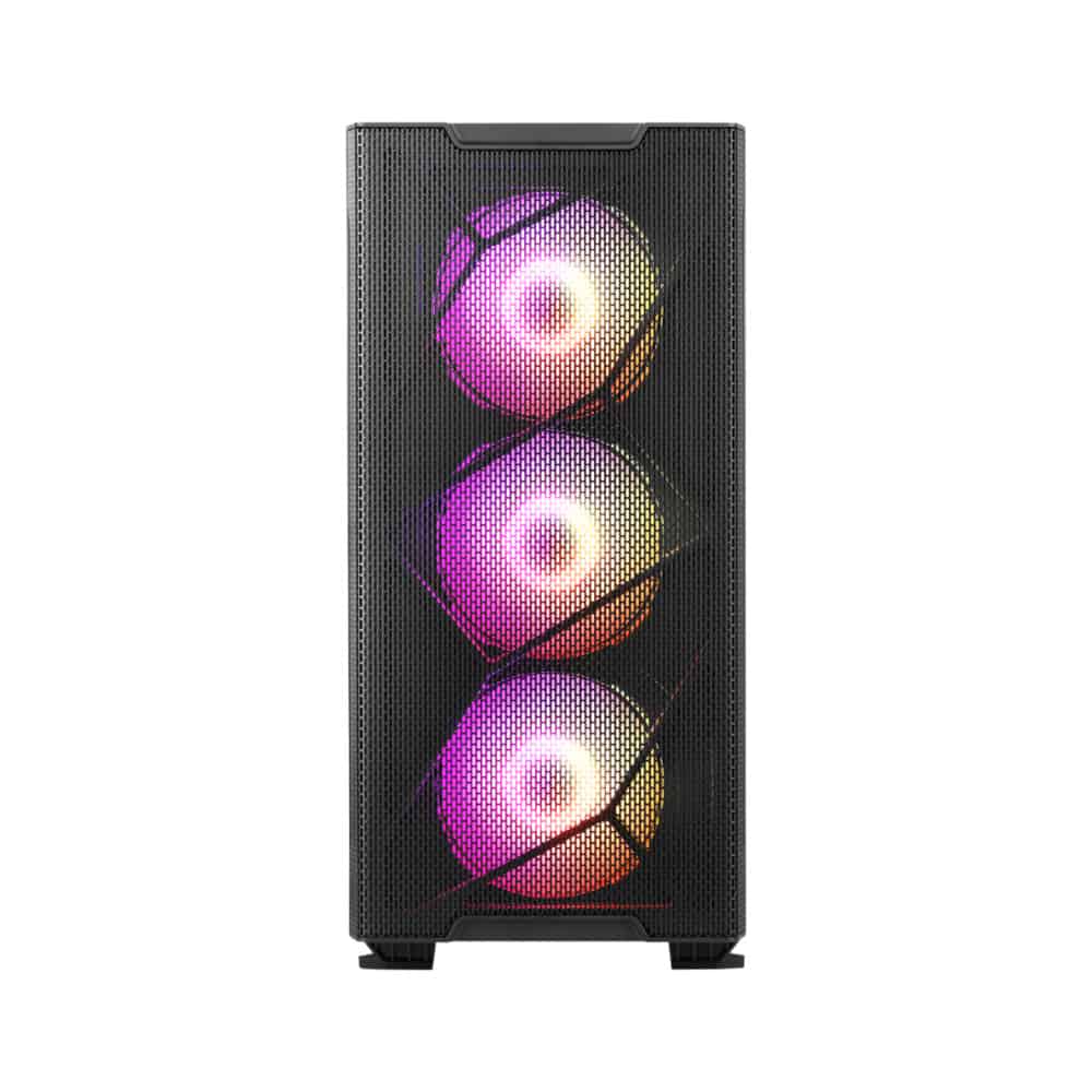 ⁦ABKONCORE C550M Mini Tower Case طلاء أسود⁩ - الصورة ⁦5⁩