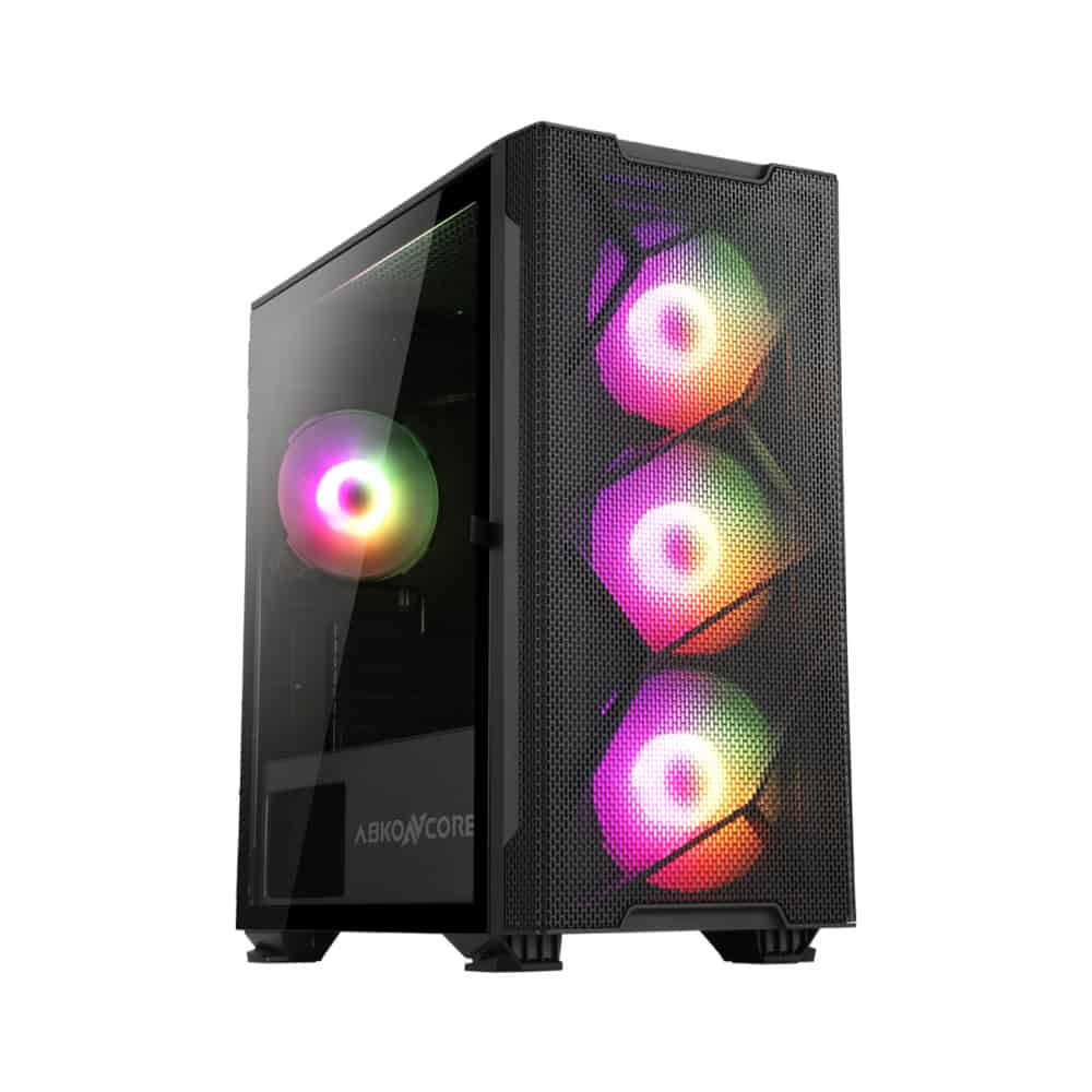 ⁦ABKONCORE C550M Mini Tower Case طلاء أسود⁩ - الصورة ⁦6⁩