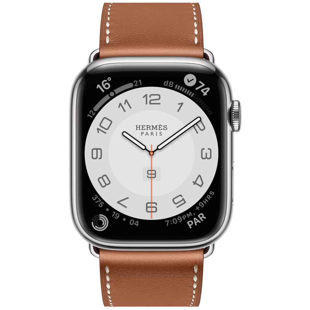 Apple Watch Hermes Series 7 Silver Stainless Steel Case with Single Tour