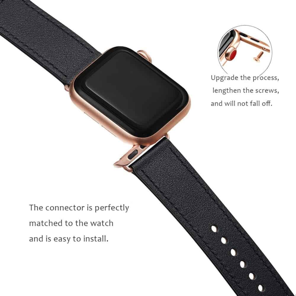 Apple Watch Band 42mm 44mm 45mm Top Grain Leather Strap Compatible for Men Women iWatch Series 7 6 5 4 3 2 1 - Image 10