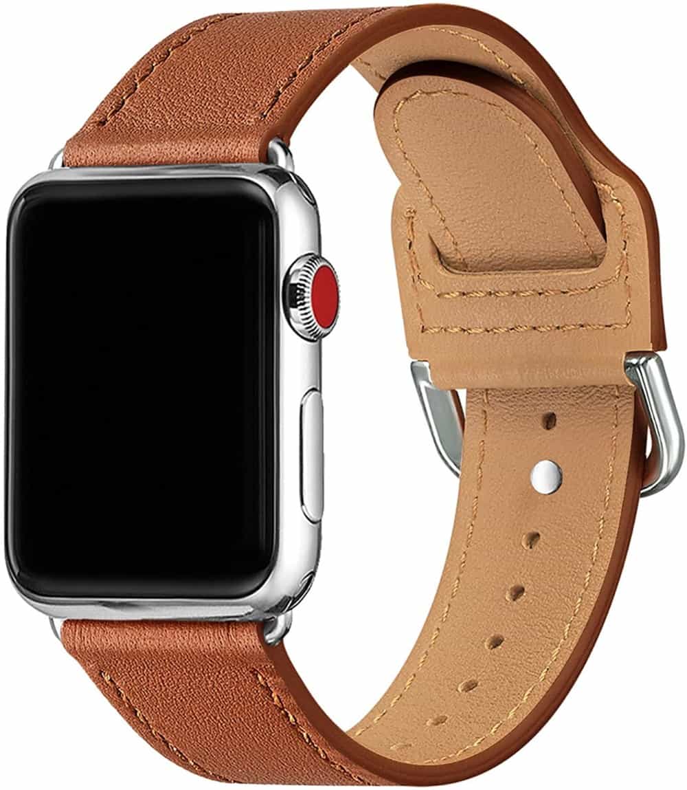 Apple Watch Band 42mm 44mm 45mm Top Grain Leather Strap Compatible for Men Women iWatch Series 7 6 5 4 3 2 1 - Image 12