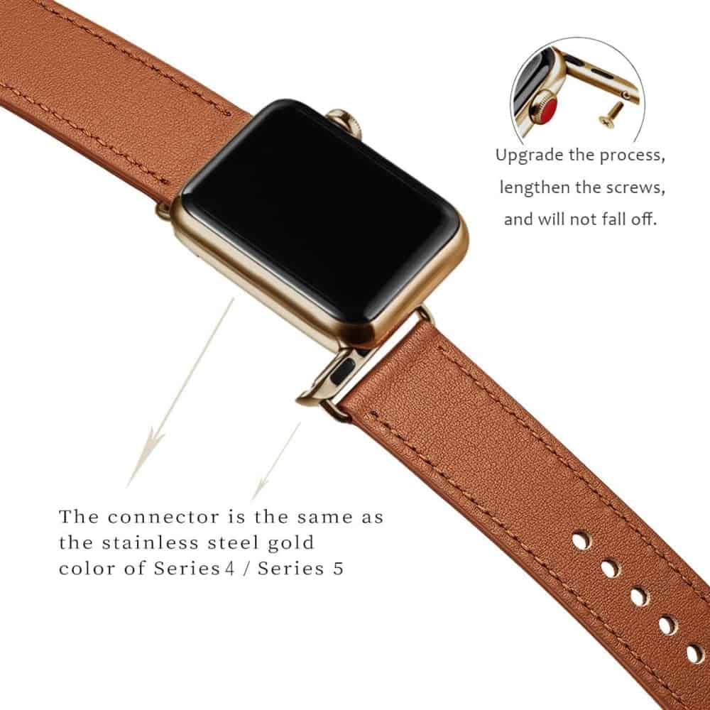 Apple Watch Band 42mm 44mm 45mm Top Grain Leather Strap Compatible for Men Women iWatch Series 7 6 5 4 3 2 1 - Image 13