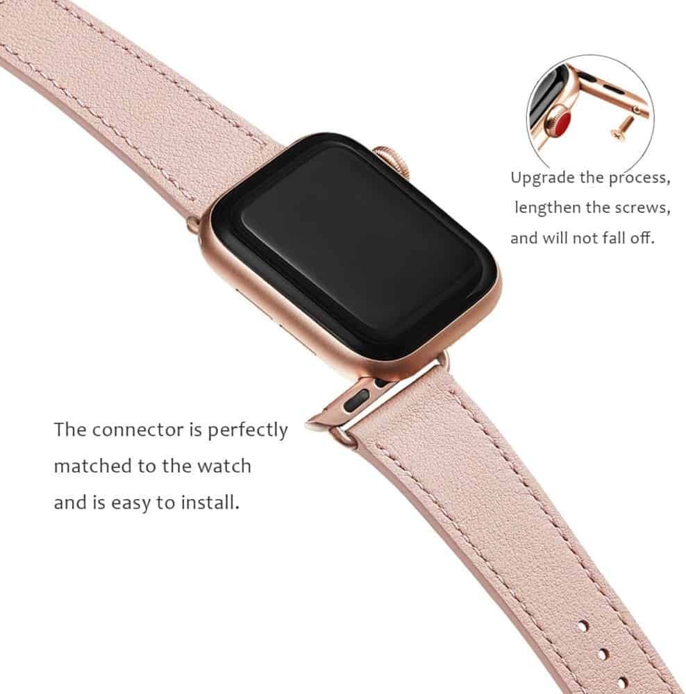 Apple Watch Band 42mm 44mm 45mm Top Grain Leather Strap Compatible for Men Women iWatch Series 7 6 5 4 3 2 1 - Image 18