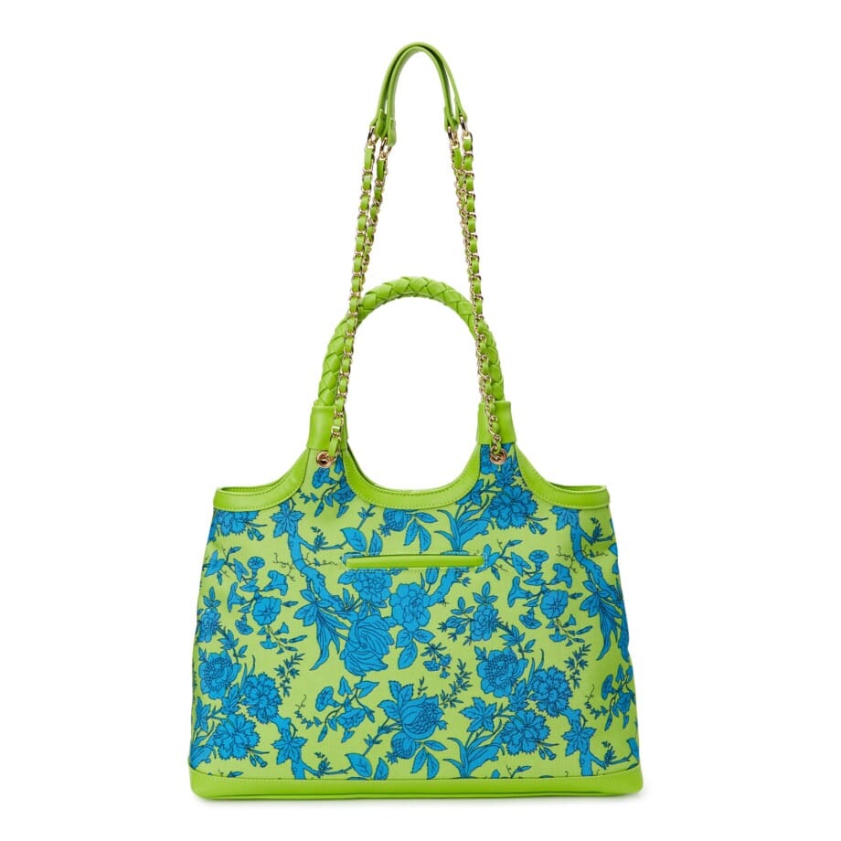 Sam & Libby Carina Women's Medium Canvas Tote Handbag, Green and Blue - Image 3