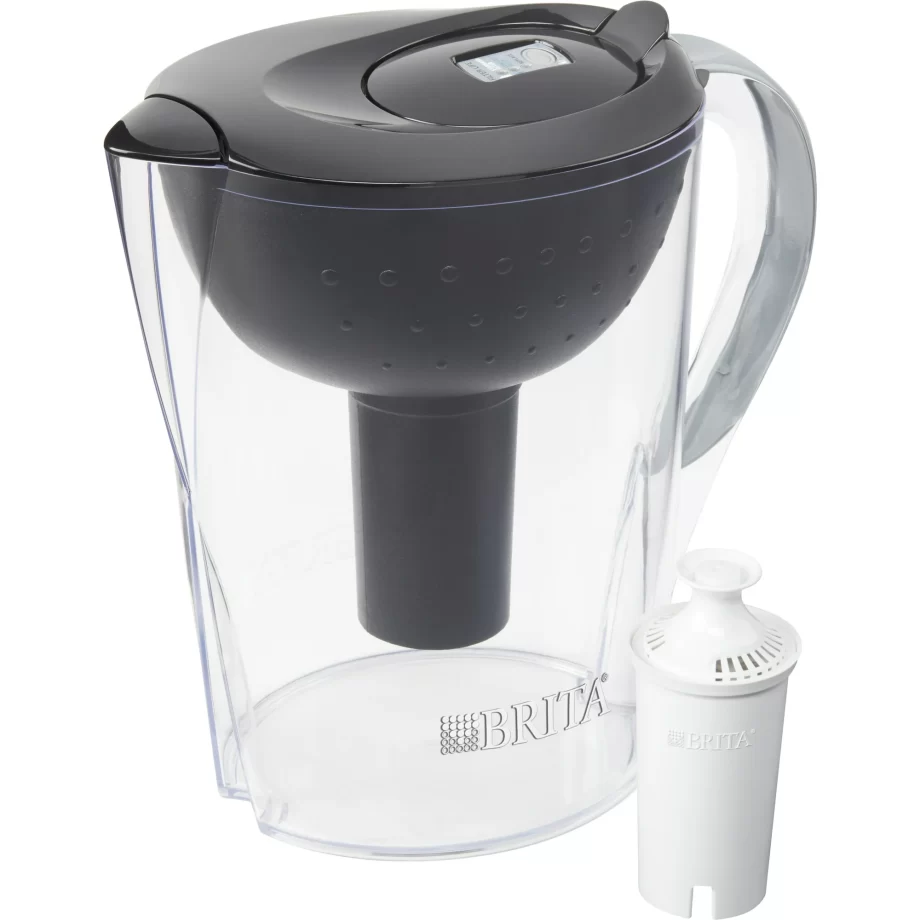 Brita Pacifica Plastic 10-Cup Black Water Filter Pitcher