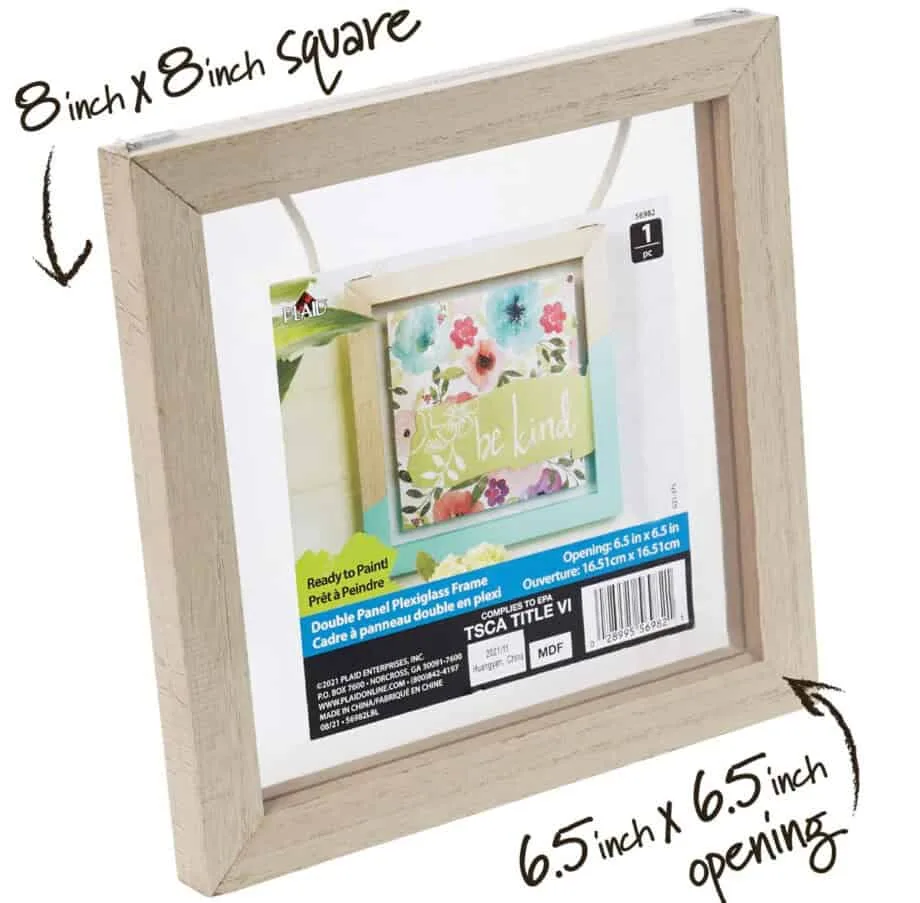 Plaid Wood Surfaces Frames Square with Plexiglass Double Pane - Image 4